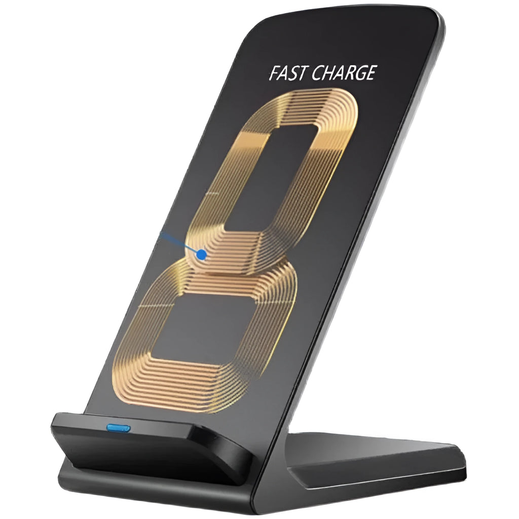 30W fast charging vertical wireless charger stand in white for fruit phones with QC3.0 support