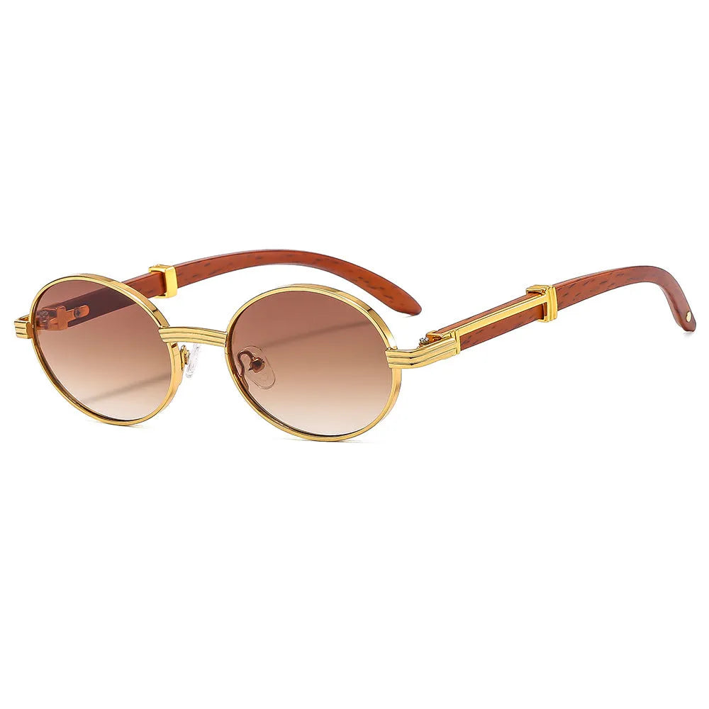 Fashion UV protection sunglasses with plastic frame and grey lens in gold finish