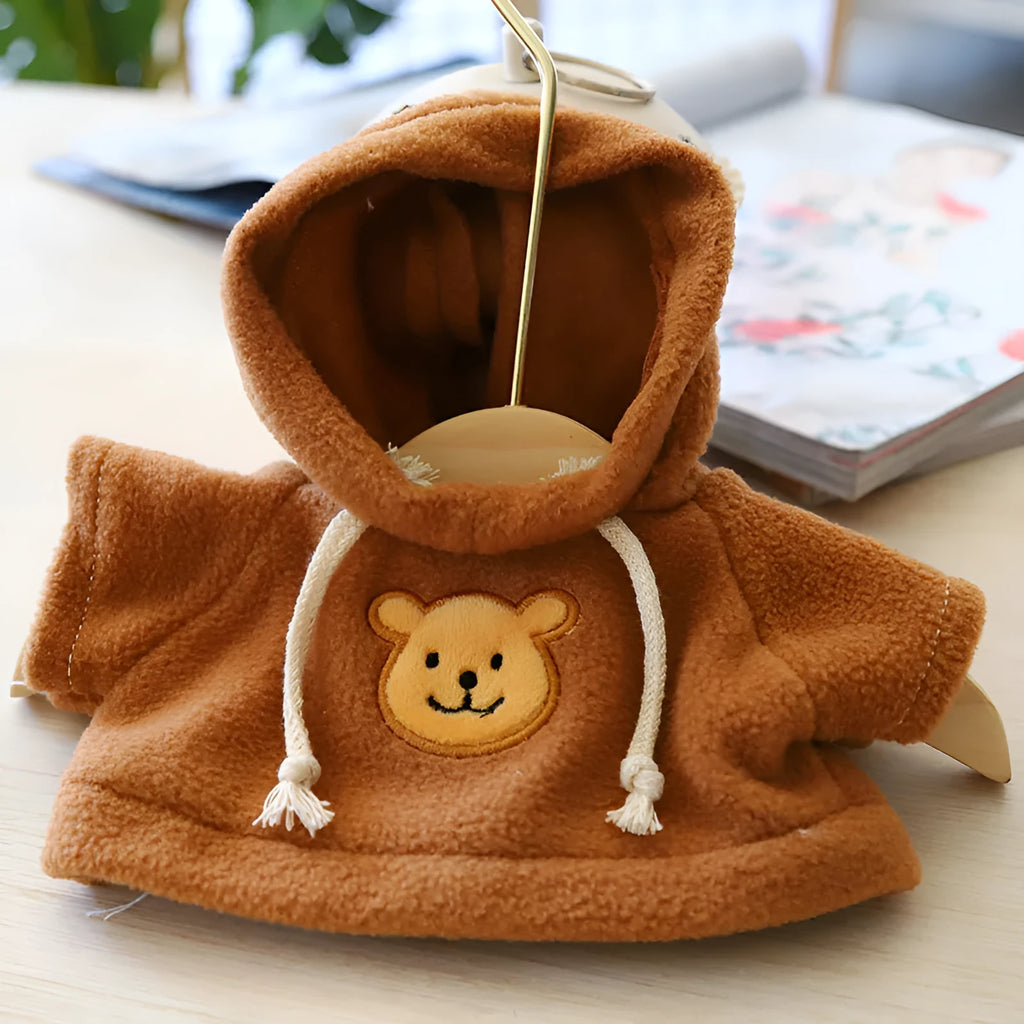 Cloth dog hoodie sweater with balaclava design in blue, shown on a mannequin.