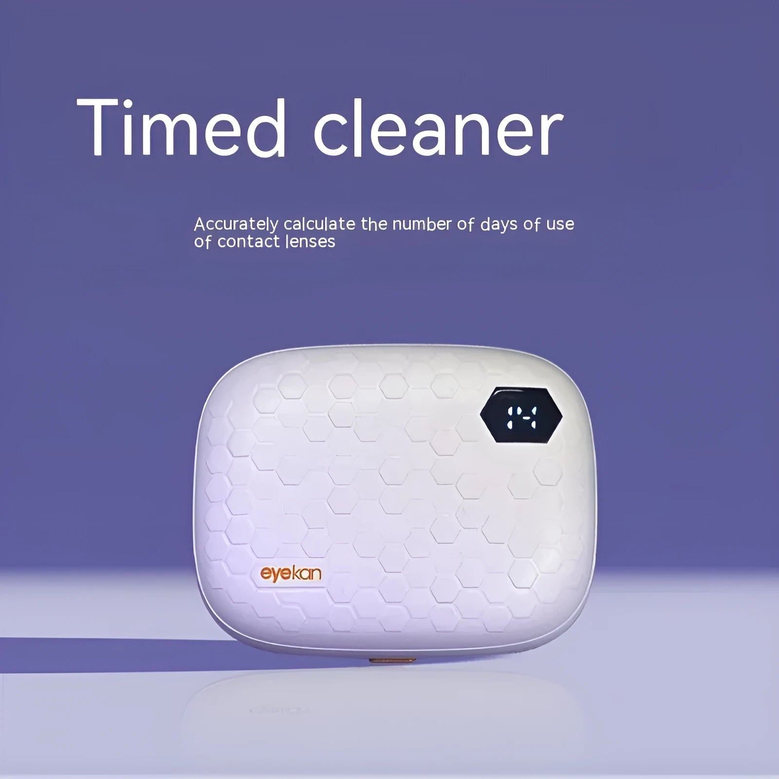 Automatic ultrasonic cleaning machine for glasses in blue, pink, or pearl white.