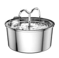 All stainless steel pet water dispenser round runway type large capacity for cats and dogs