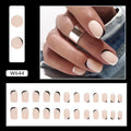 Set of black and white matte frosted false nails with mandarin duck colour design