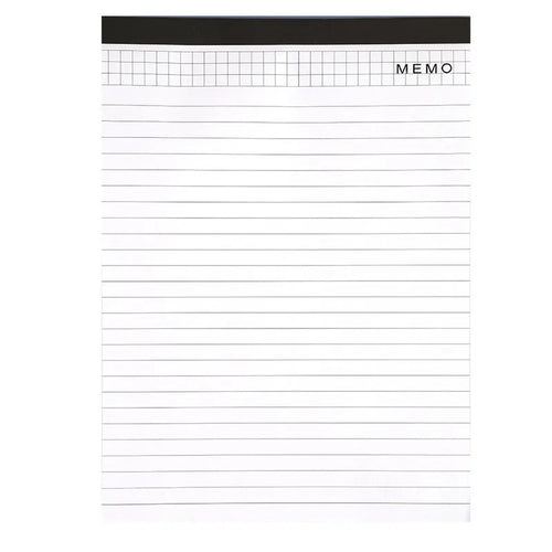 A4 tearable grid notebook with paper cover open to show ivory white pages with subtle grid pattern