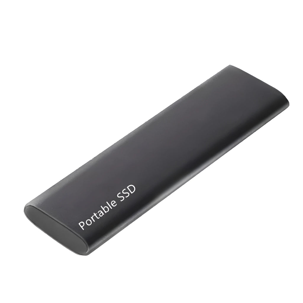 Ultra-thin metal external SSD portable hard drive in red, showing slim profile.