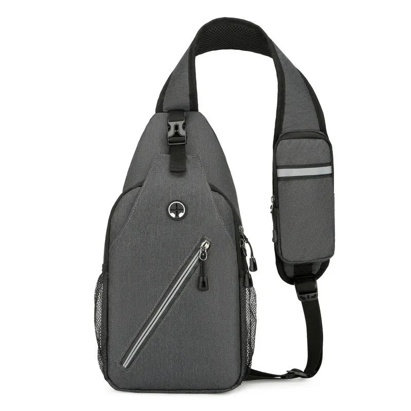 Multifunctional men's shoulder crossbody bag in hard-wearing oxford cloth, large capacity, multiple colour options