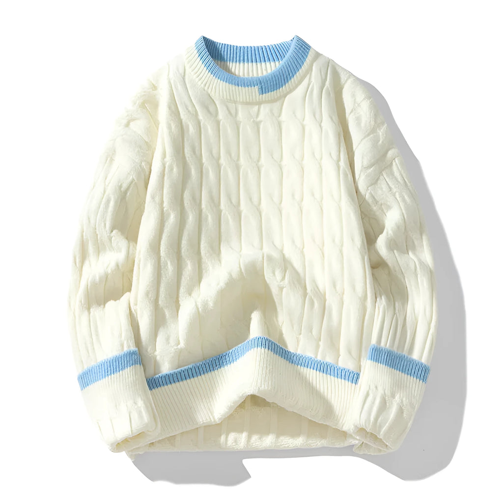 Men's loose fit two-piece modal acrylic sweater set in multiple colours for autumn winter sports wear