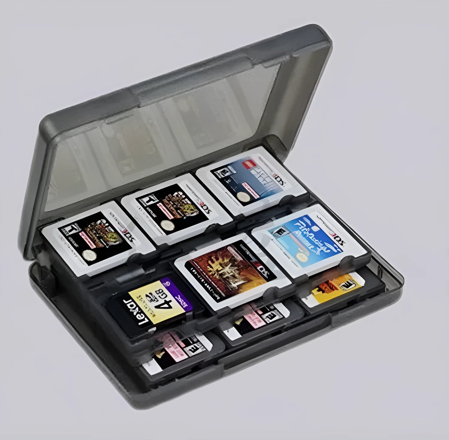 NDS 3DS 28-in-1 Game Card Storage Box in PP case with compact dimensions