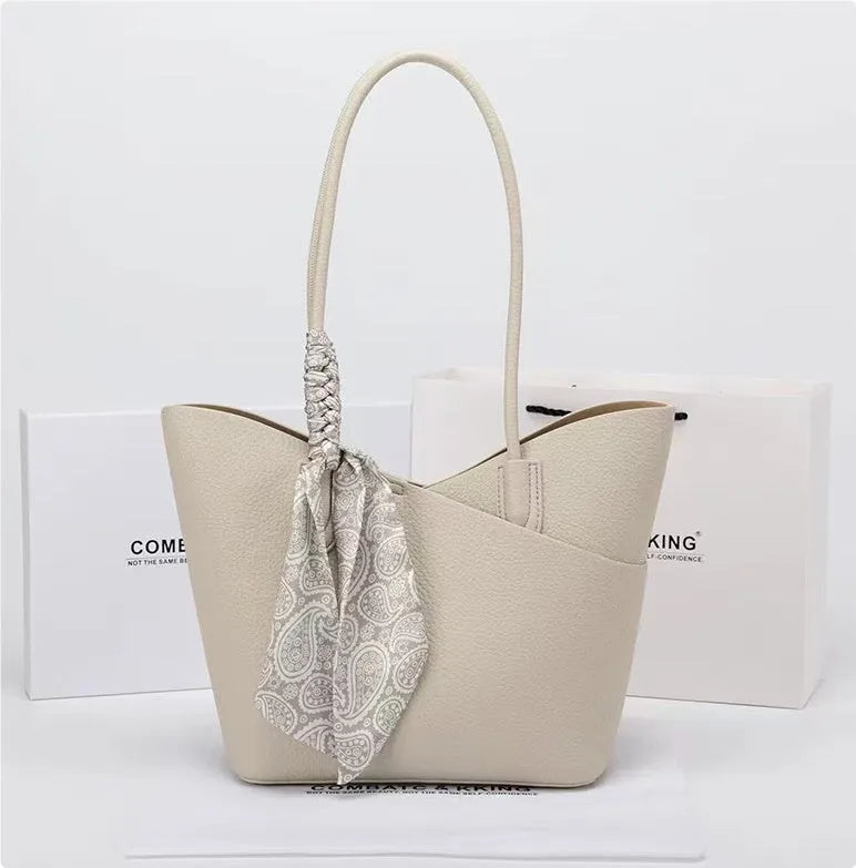 PU leather casual shoulder handbag in vertical square shape with sewing line detail in multiple colours