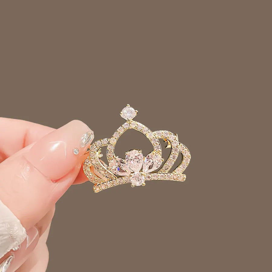 Alloy brooch in natural flower shape with electroplated finish, featuring adjustable and anti-exposure pin closure for women's coats and suits.