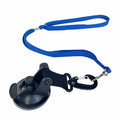 Set of four pet bathing suction cup handcuffs in black colour with traction ropes