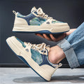 Casual canvas shoes with round toe and flat heel in Milan green or beige colour options