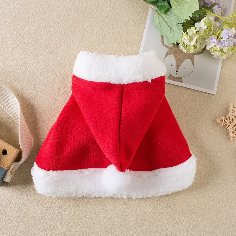 Pet Christmas cloak red shawl polyester cat dog costume little red riding hood design size M