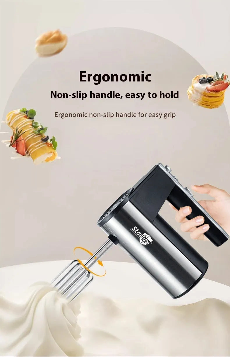 SL-25209 colour electric hand mixer with 5-speed settings and 500W motor for baking tasks