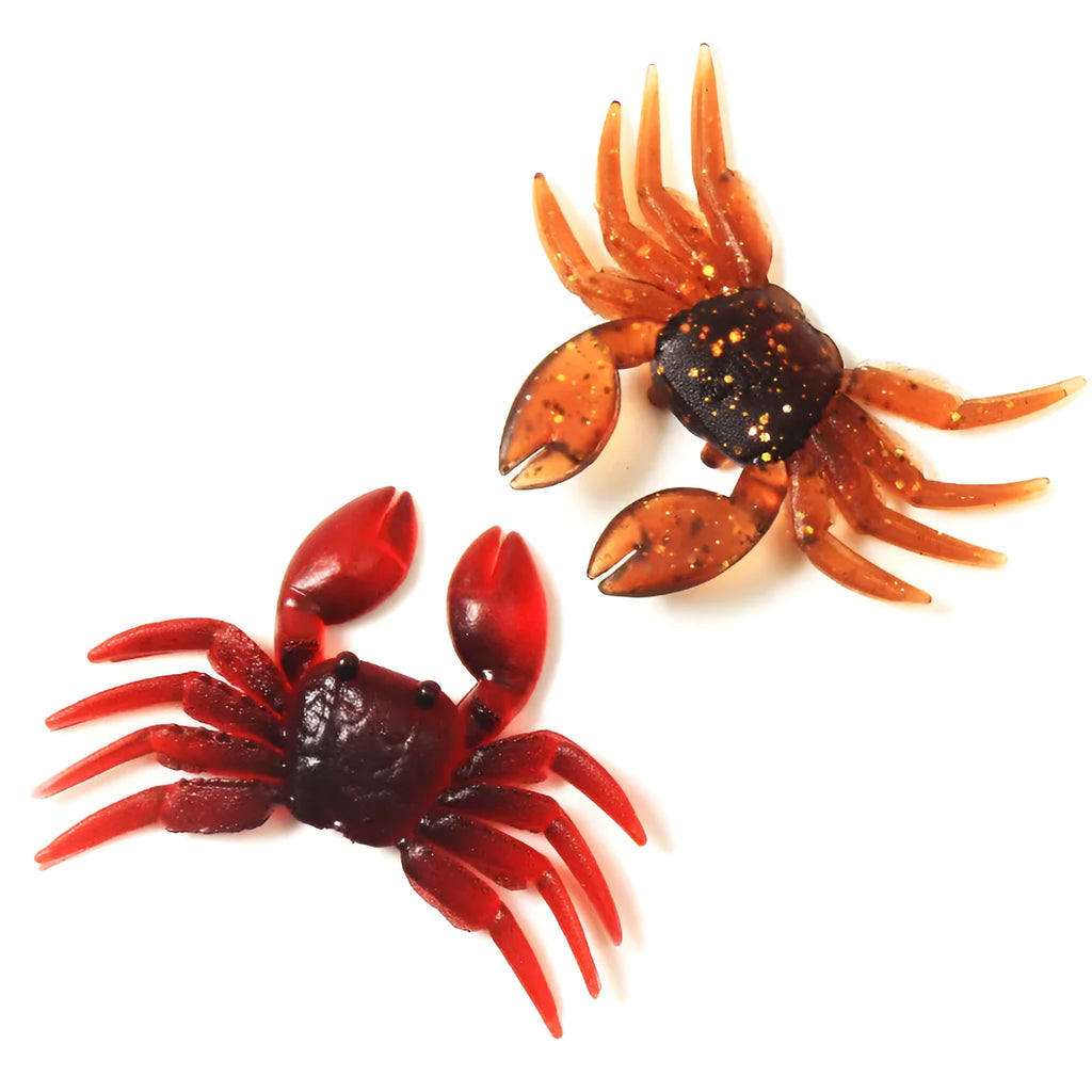 8cm PVC soft plastic crab fishing lure in red and brown colour variations