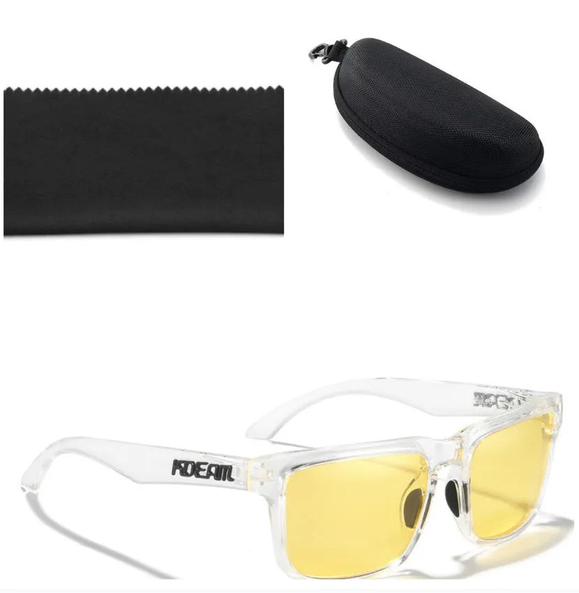 Polarized square sunglasses with TAC lens and PC frame in multiple colour options for outdoor use