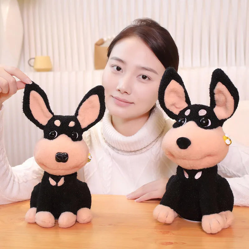 Electric puppy bee plush toy with wagging tail in bee dog head swing design, 25cm height