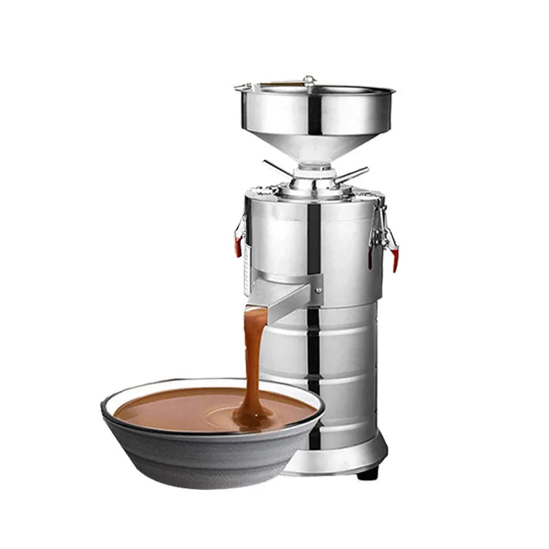 Small stainless steel electric sesame paste grinding machine with a 100mm wheel for home use.