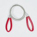 Black and red stainless steel survival wire saw with leather hand case, length 75cm