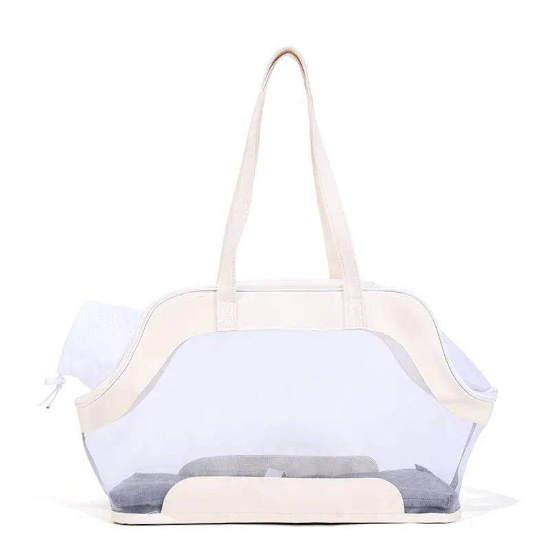 MOORPET leather cat outing bag in solid colour with 25L capacity