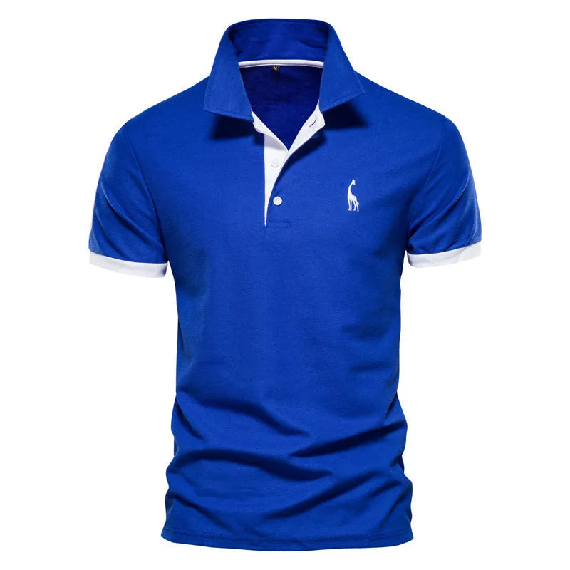 Men's slim fit T-shirt with embroidered deer design in multiple colour options