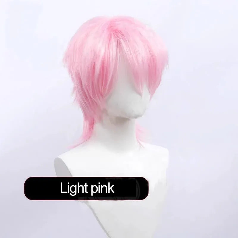 Men's short hairstyle cosplay wig in high-temperature fibre with anti-curling mechanism