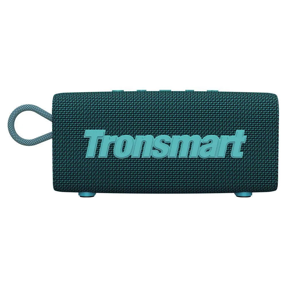 Portable waterproof Bluetooth speaker in multiple colour options including camouflage, black, blue, and orange.