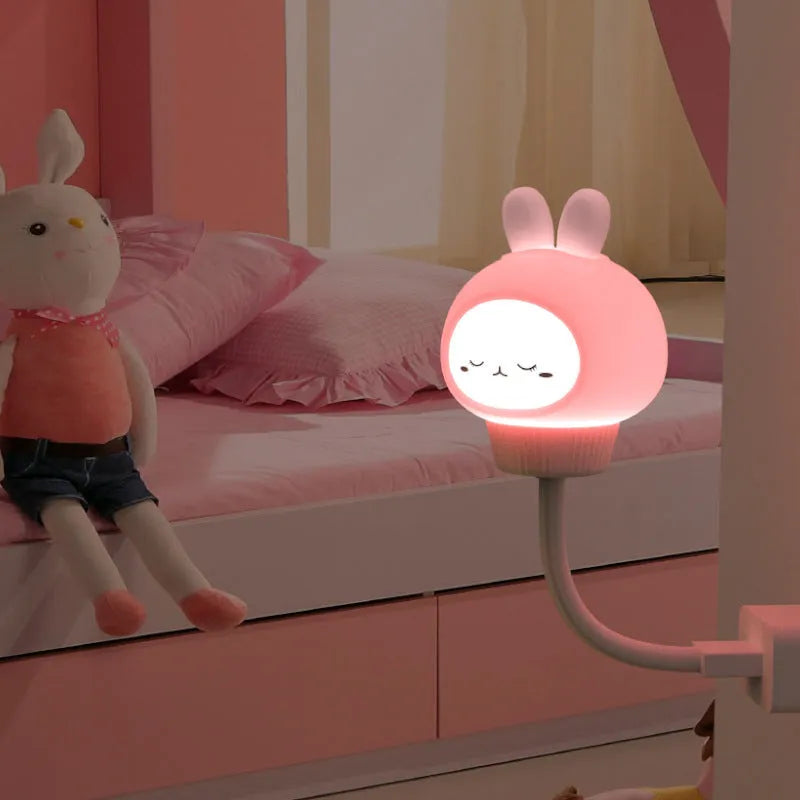USB portable LED animal night light with remote control in cartoon bear design