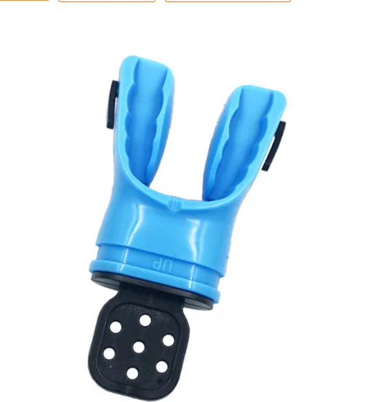 Edible silicone diving mouthpiece measuring 110mm in various solid and transparent colours.