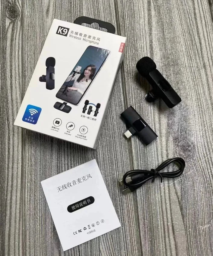 K-series collar clip microphone for wireless outdoor recording with multiple interface options.