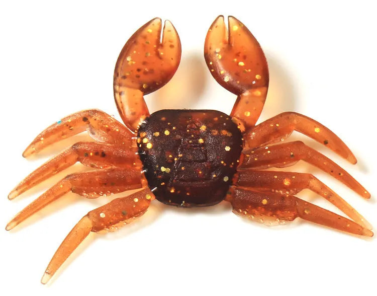 8cm PVC soft plastic crab fishing lure in red and brown colour variations