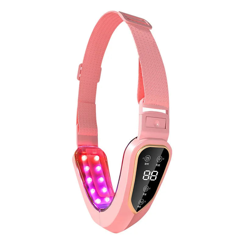 Electric face-lifting massager in green with ABS shell and USB charging port