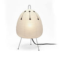 Japanese style rice paper table lamp with handmade shade and aluminium body