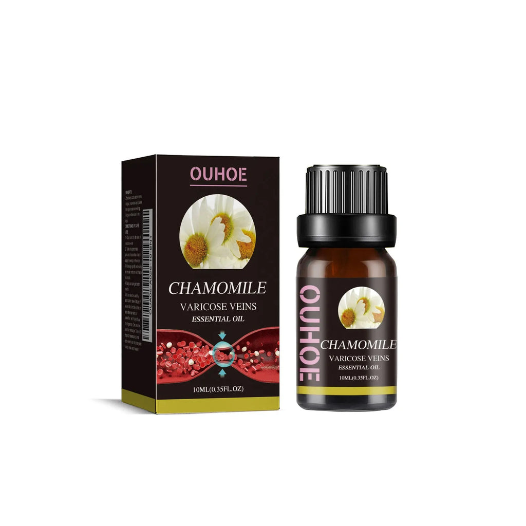 10ml chamomile essential oil bottle for leg care and massage