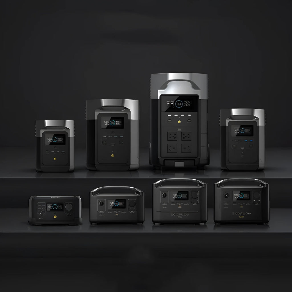RIVER Pro 720Wh portable power station with multiple charging ports and solar panel compatibility
