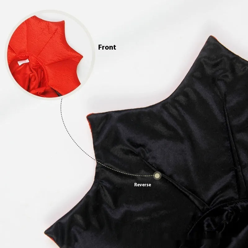Black and red Halloween costume for cats and dogs with European American styling