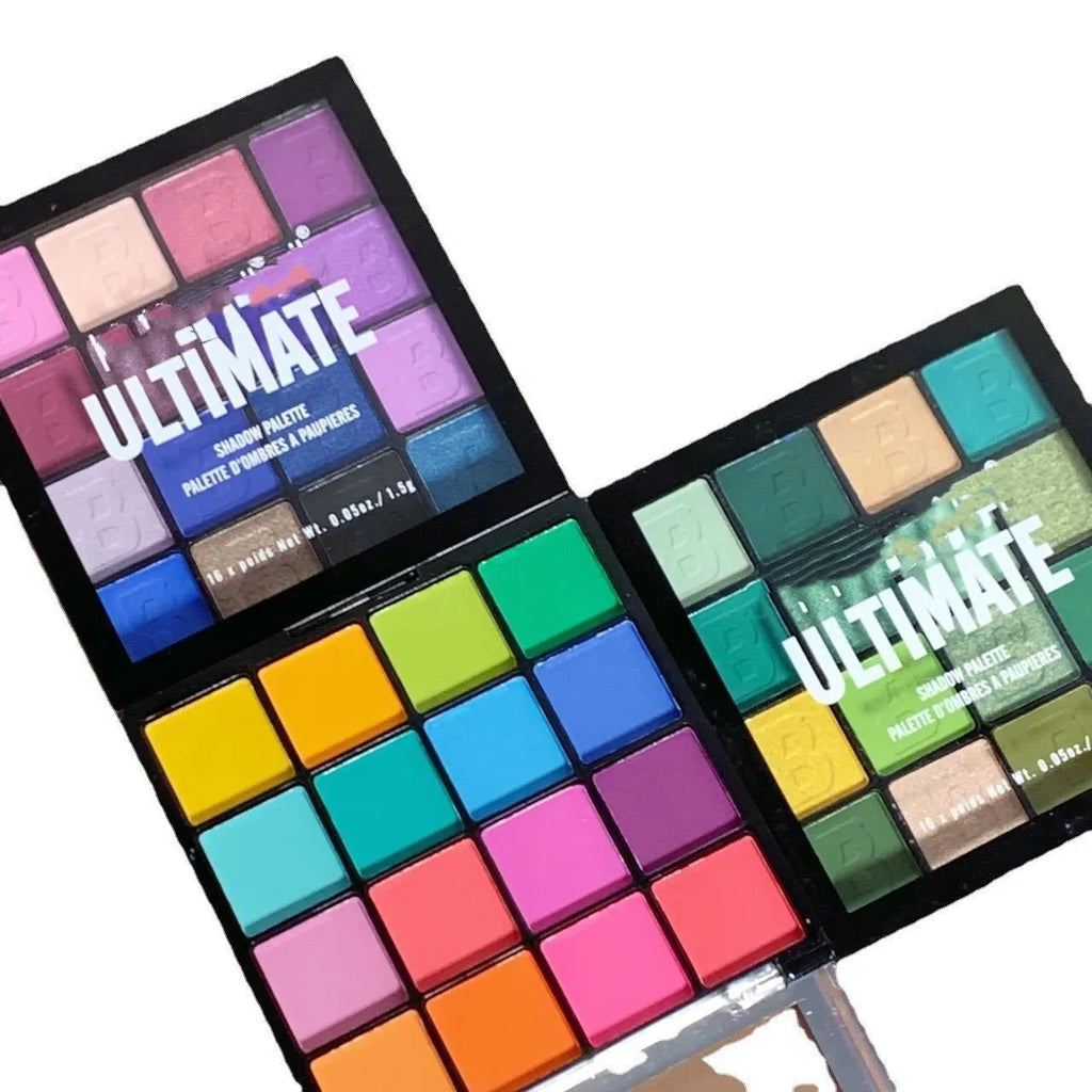 Matte pearlescent 16-colour stage eye shadow plate in Flower Fairy theme with shades arranged in a compact tray