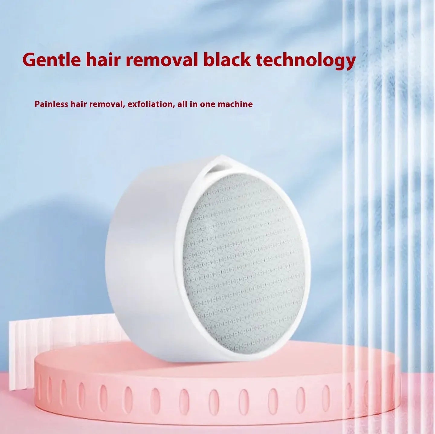 White plastic nano glass epilator and foot grinder 2-in-1 device for body hair removal