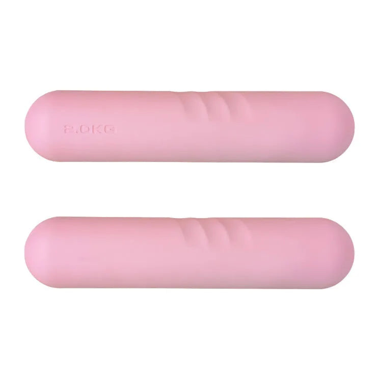 A hand-drawn silicone-grip dumbbell stick in various colours with selectable weight options.