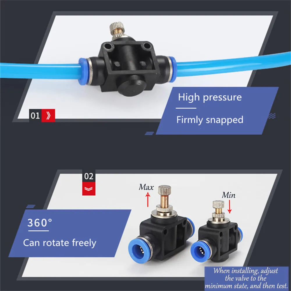 Turbo car decompress ornament kit showing rubber doll, copper three-way tube, pressure valve, and PU tubing on a white background.