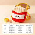 Cartoon hamburger and chips design adjustable escape-proof vest harness and leash set for dogs and cats.