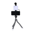 Mini square outdoor camera flash on a small tripod with a rotatable head