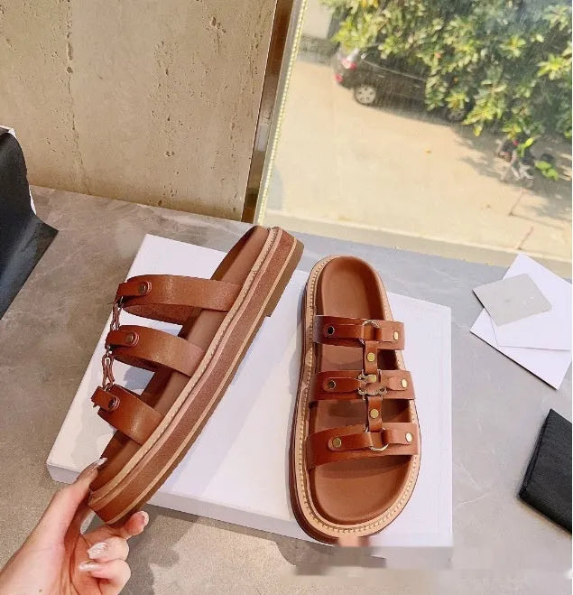 Women's Roman style sandal slippers in patent leather with sheepskin upper in three colour options