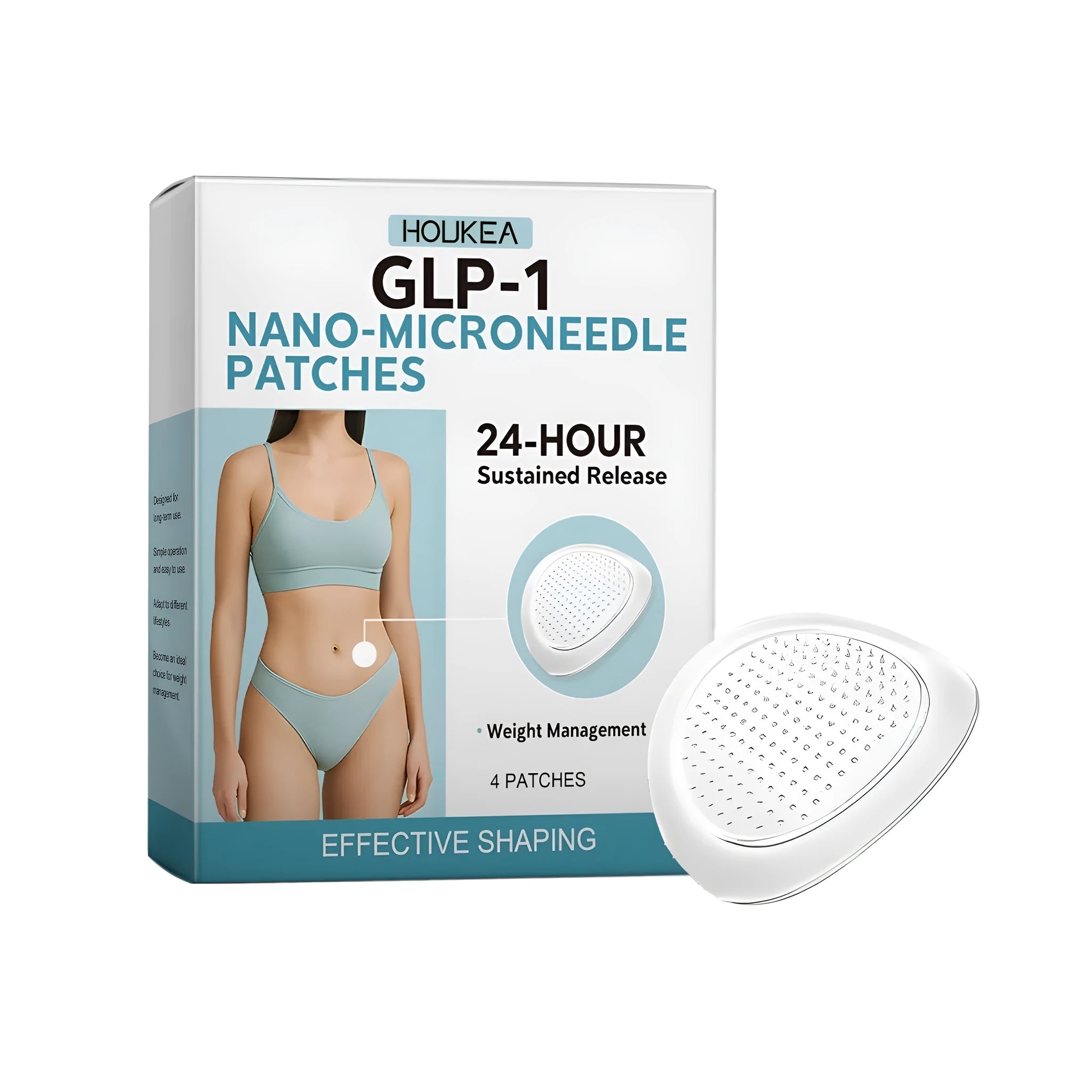 Four nano-microneedle patches with acetyl hexapeptide-8 and cinnamon extract ingredients