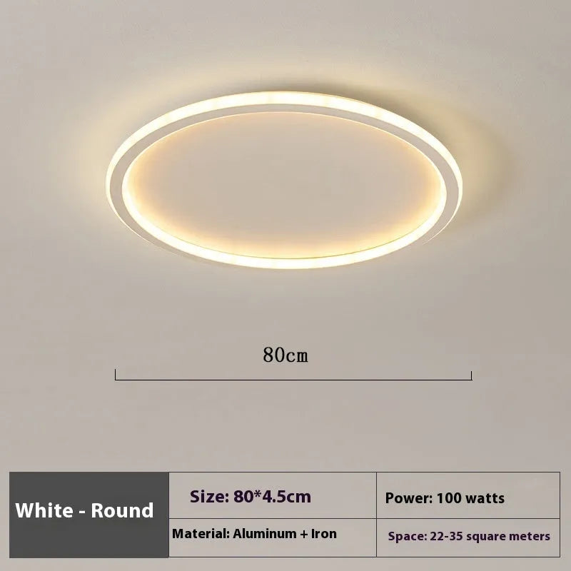 Minimalist modern LED ceiling lamp in black, gold or white finish available in 60cm and 80cm diameter sizes