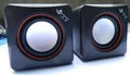 Black square USB-powered 2.0 computer speaker for desktop computers
