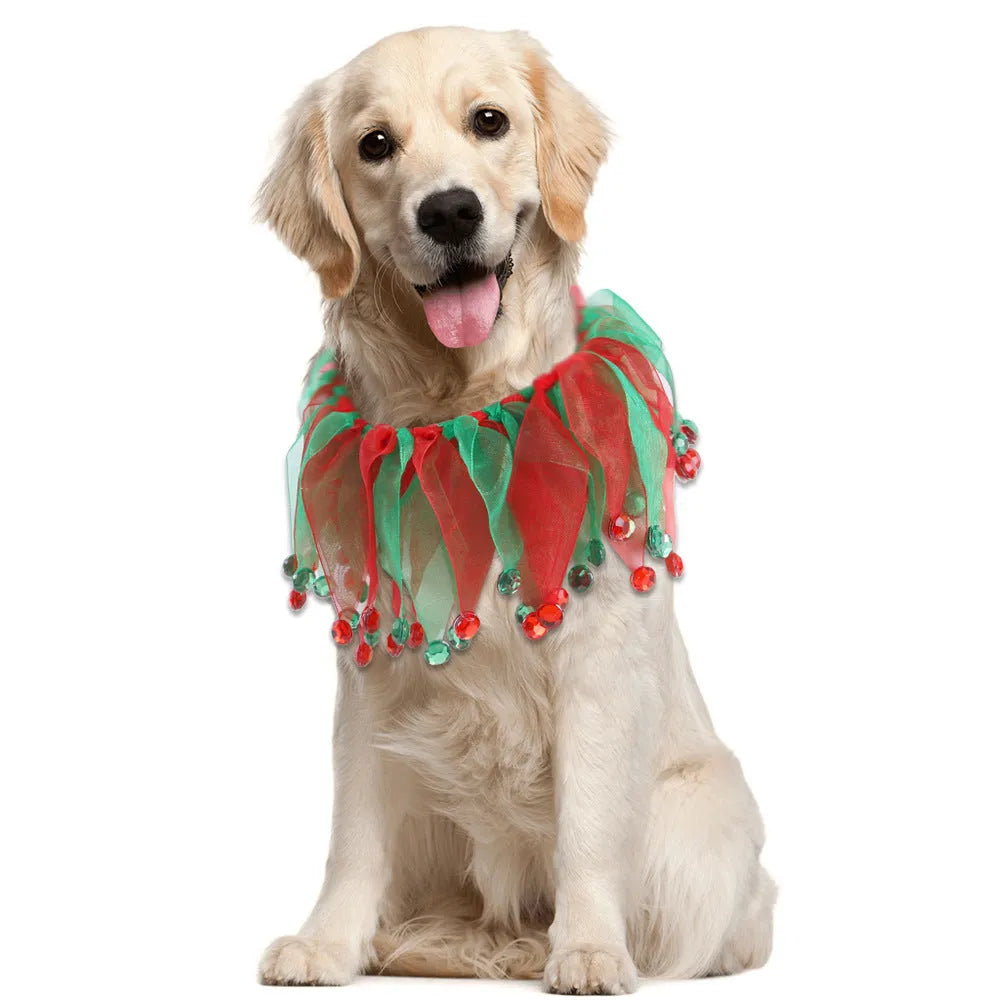 Tie-dye cloth pet dog collar in seasonal colours including Halloween and Christmas styles