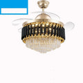 Crystal chandelier ceiling fan light with remote control in 42 or 48 inch size