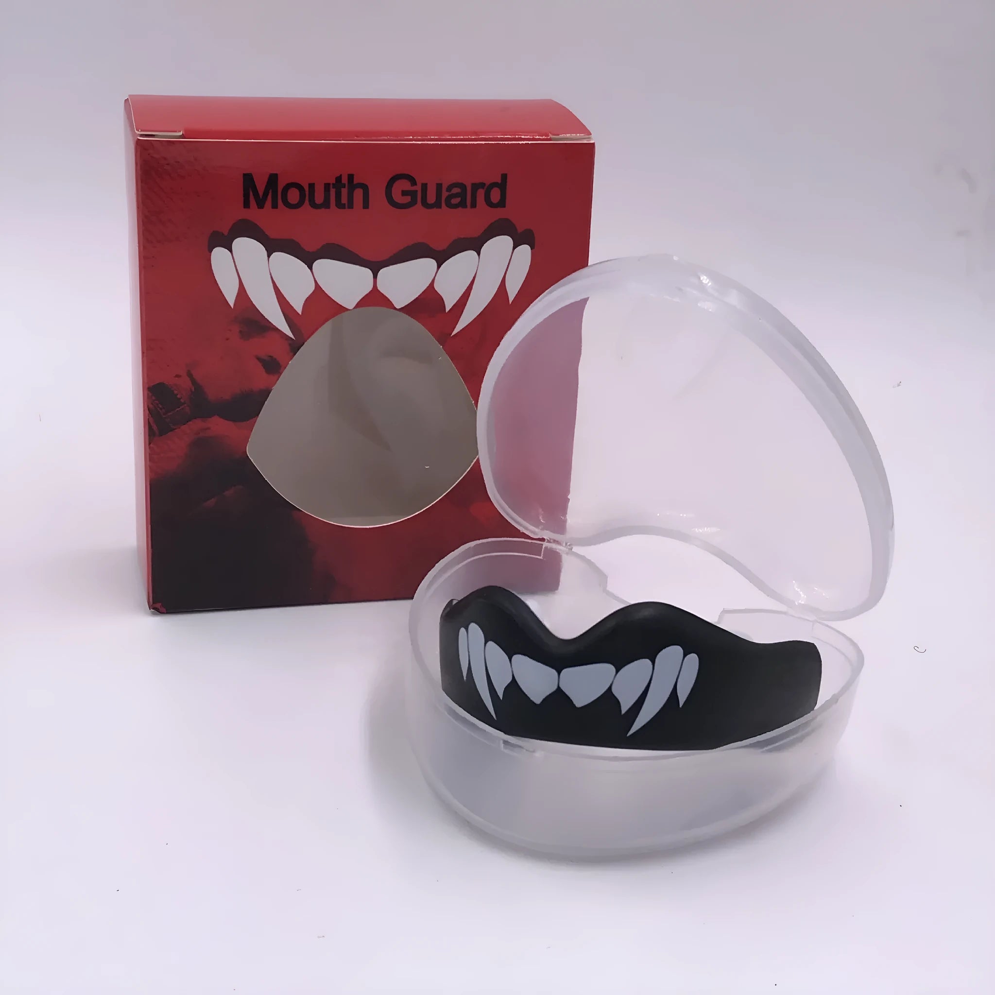 Adult boxing mouthguard with tooth socket free design in printed teeth colours for martial arts protection