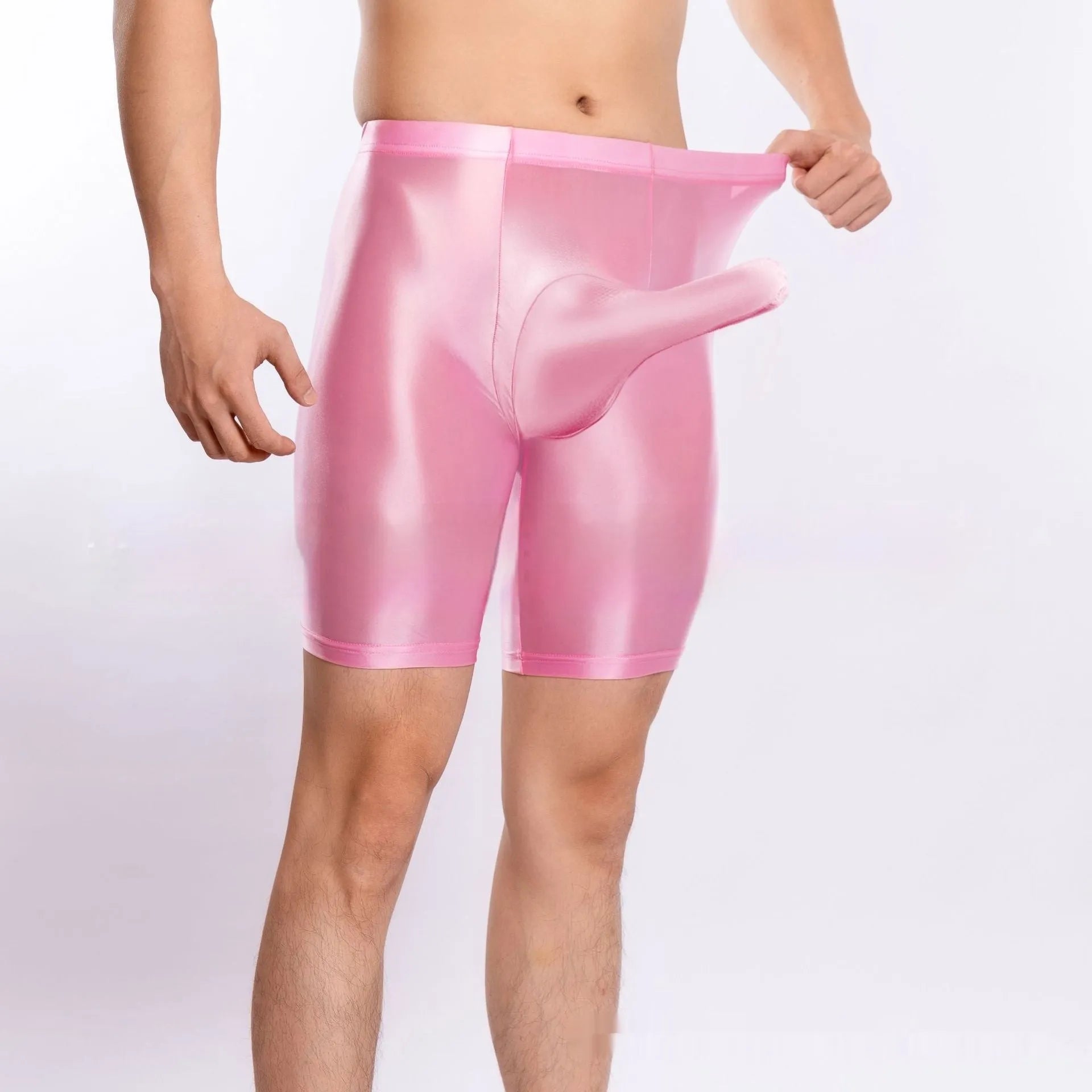 Men's plus size shiny silky sports shorts in nylon fabric available in multiple colours and sizes
