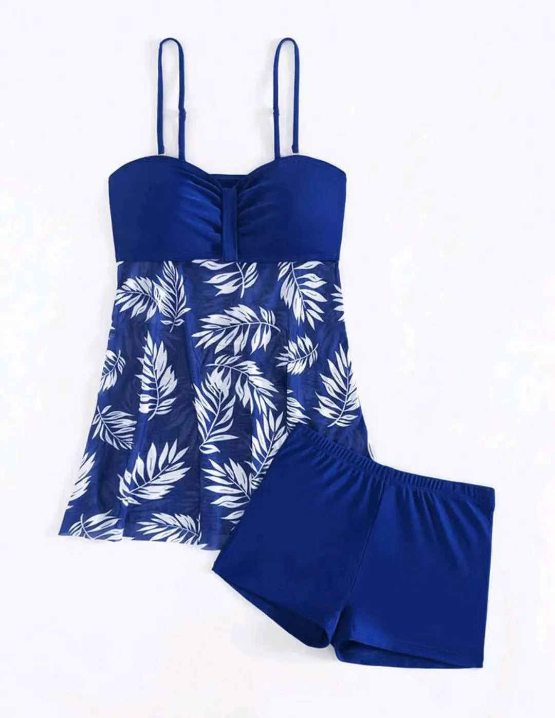 Women's high waist mesh swimsuit split boxers in black, blue, or peacock green
